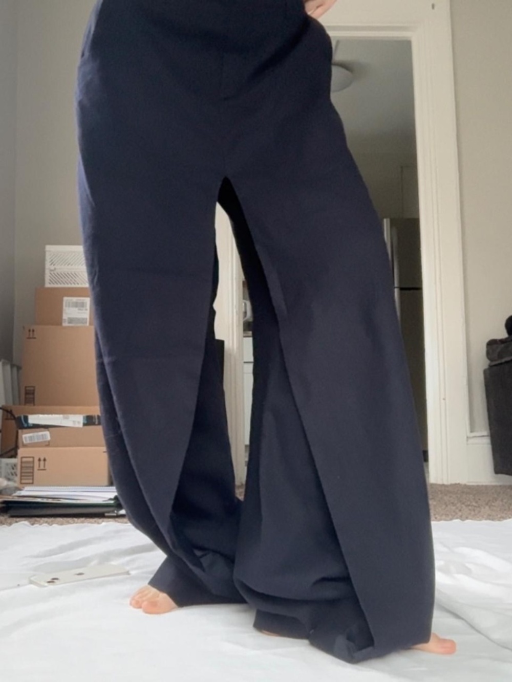 SOLD Ader Error Wool Pants — Deep Navy/Black